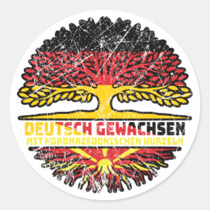 Nordmazedonien Nordmazedonisch Deutsch Deutschland Classic Round Sticker