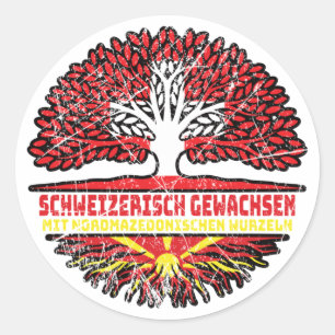 Nordmazedonien Nordmazedonisch Schweizer Schweiz Classic Round Sticker