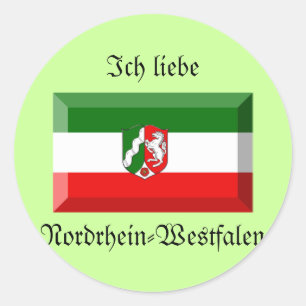 Nordrhein-Westfalen Flag Gem Classic Round Sticker