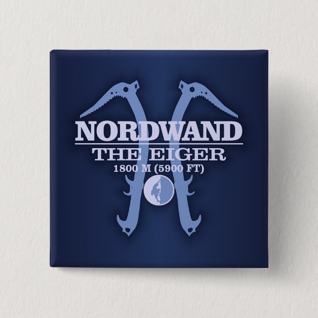 Nordwand "The Eiger" 15 Cm Square Badge (Front)