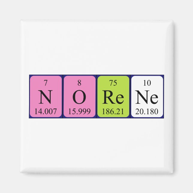 Norene periodic table name magnet (Front)