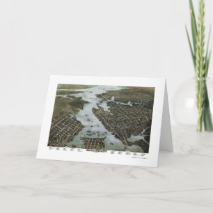 Norfolk and Portsmouth, VA Panoramic Map-1873 Card