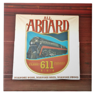 Norfolk and Western 611 Banner On Tile