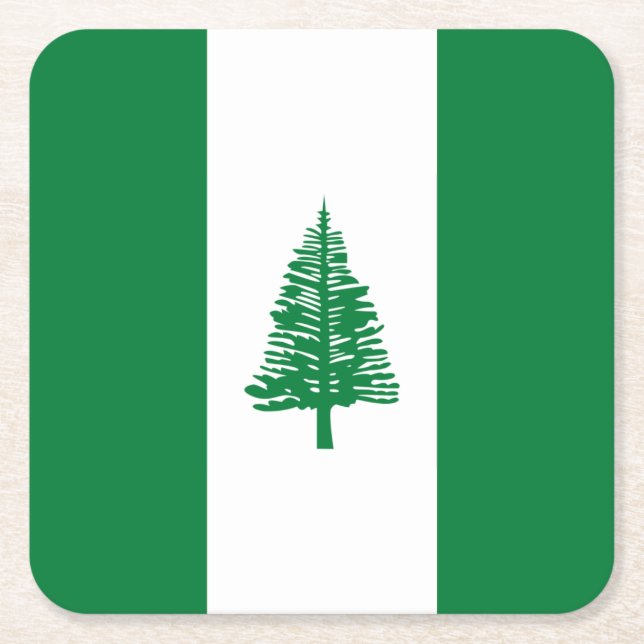 Norfolk Island Flag Square Paper Coaster (Front)