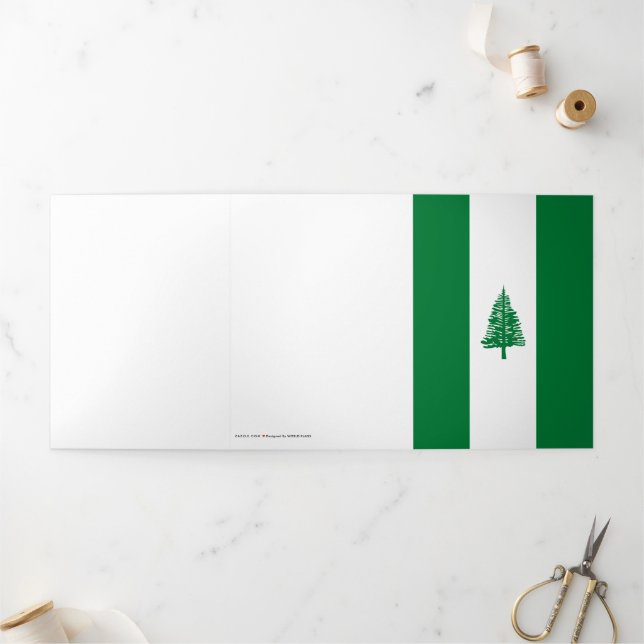 Norfolk Island flag Tri-Fold Card (Outside)