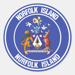 Norfolk Island Round Emblem Classic Round Sticker
