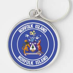 Norfolk Island Round Emblem Key Ring
