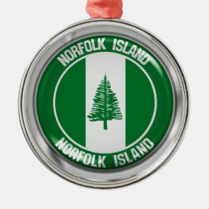 Norfolk Island Round Emblem Metal Ornament