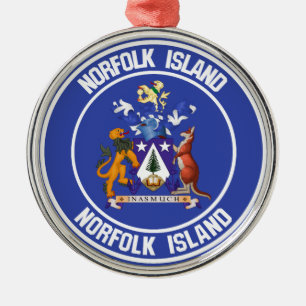 Norfolk Island Round Emblem Metal Ornament