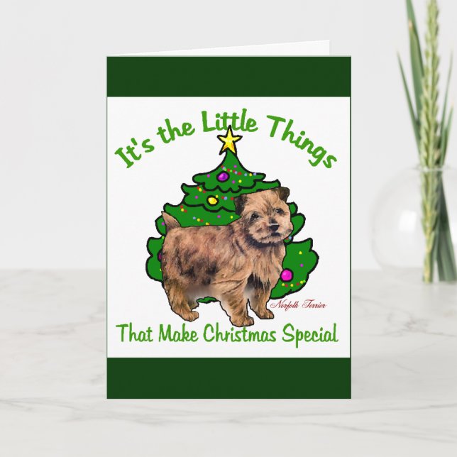Norfolk Terrier Christmas Gifts Holiday Card (Front)