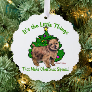Norfolk Terrier Christmas Gifts Tree Decoration Card