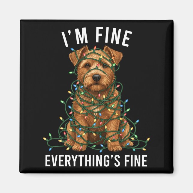 Norfolk Terrier Christmas I'm Fine Everything Is F Magnet (Front)