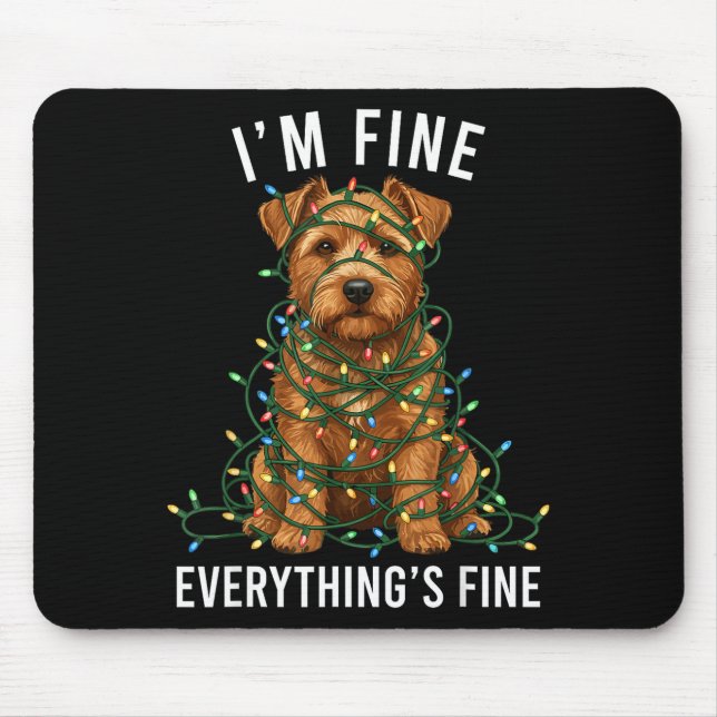 Norfolk Terrier Christmas I'm Fine Everything Is F Mouse Pad (Front)