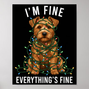 Norfolk Terrier Christmas I'm Fine Everything Is F Poster