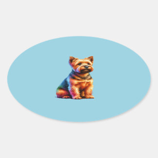Norfolk Terrier Dog Oval Sticker