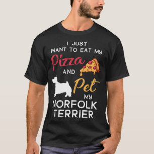 Norfolk Terrier Dog Pizza lover owner Xmas Birthda T-Shirt