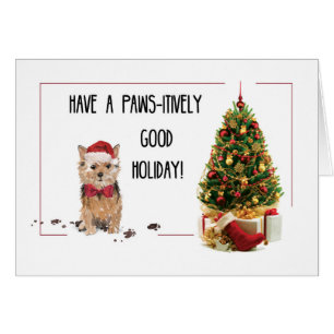 Norfolk Terrier Funny Christmas Dog with Tree