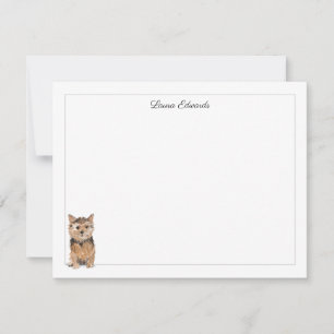 Norfolk Terrier Gray Border Personalized Card