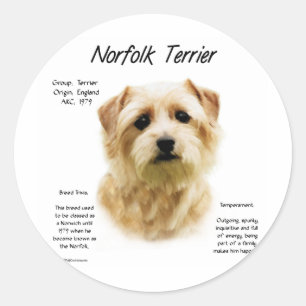 Norfolk Terrier History Design Classic Round Sticker
