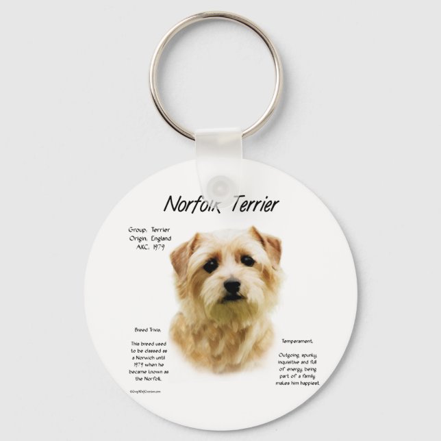 Norfolk Terrier History Design Key Ring (Front)