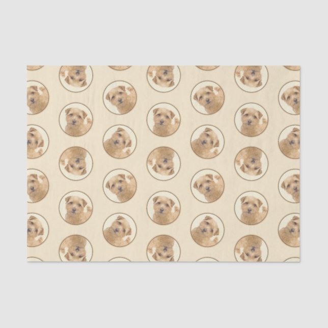 Norfolk Terrier Painting Cute Original Pet Dog Art Tissue Paper (Front)