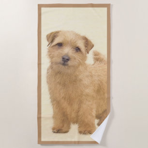 Norfolk Terrier Painting - Original Dog Art Beach Towel
