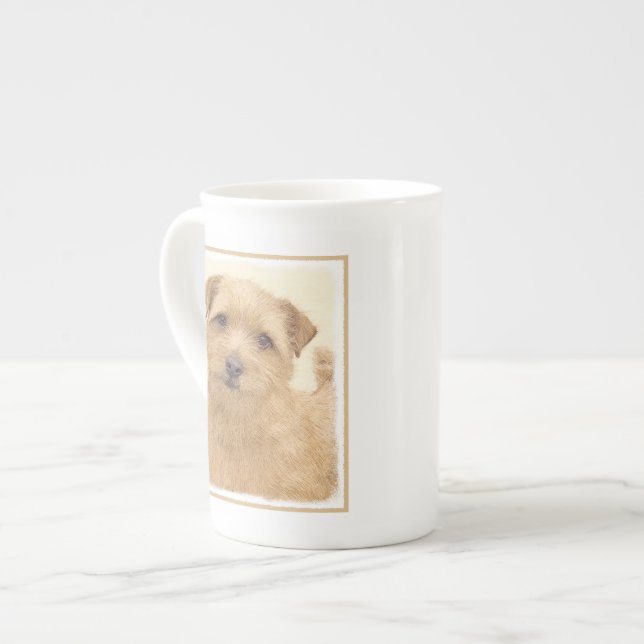 Norfolk Terrier Painting - Original Dog Art Bone China Mug (Front Left)