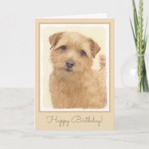 Norfolk Terrier Painting - Original Dog Art Card