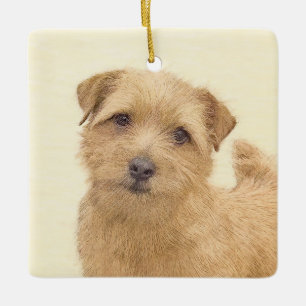 Norfolk Terrier Painting - Original Dog Art Ceramic Ornament