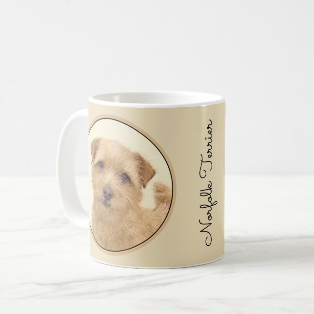 Norfolk Terrier Painting - Original Dog Art Coffee Mug (Front Left)
