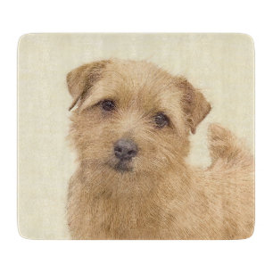 Norfolk Terrier Painting - Original Dog Art Cutting Board
