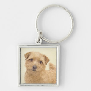Norfolk Terrier Painting - Original Dog Art Key Ring