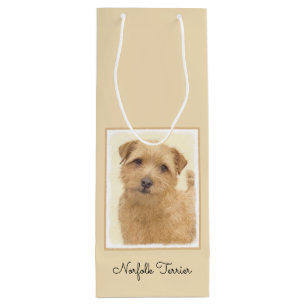 Norfolk Terrier Painting - Original Dog Art Wine Gift Bag