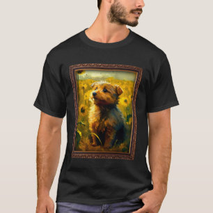 Norfolk Terrier Painting Sunflower Flower Mum Wome T-Shirt