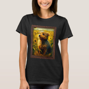 Norfolk Terrier Painting Sunflower Flower Mum Wome T-Shirt