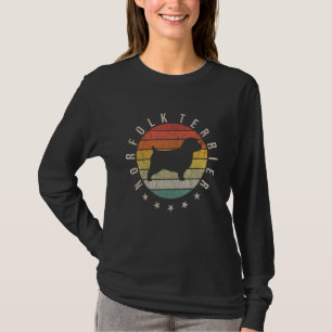 Norfolk Terrier Paw Vintage Retro Dad Mum Women Pe T-Shirt