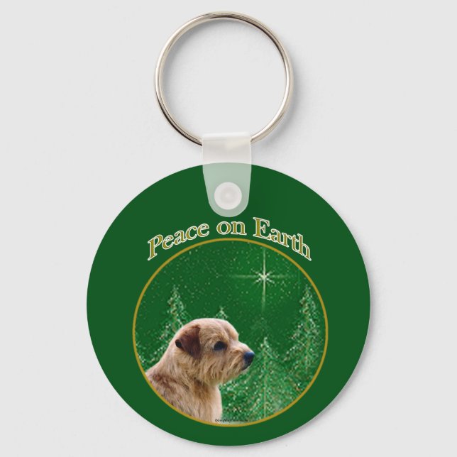 Norfolk Terrier Peace Key Ring (Front)