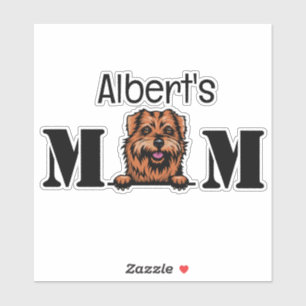 Norfolk Terrier Peeking Mum Personalised Sticker