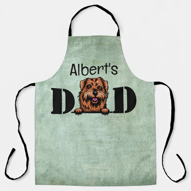 Norfolk Terrier Peeking Personalised Dad Apron (Front)