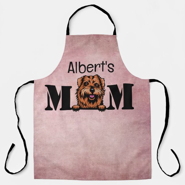 Norfolk Terrier Peeking Personalised Mum  Apron (Front)