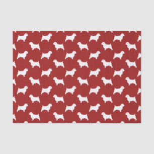 Norfolk Terrier Silhouettes Pattern Red Tissue Paper