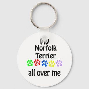 Norfolk Terrier Walks Design Key Ring