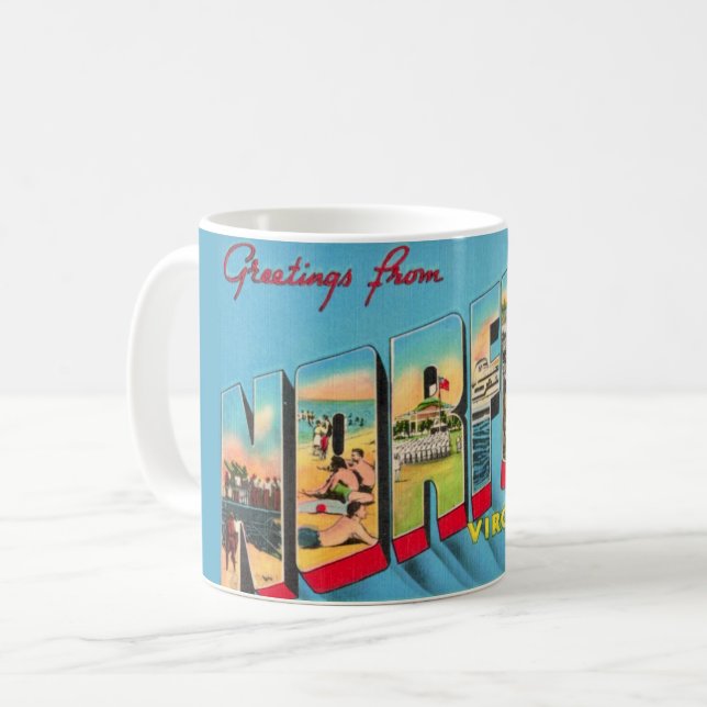 Norfolk VA Greeting Postcard Mug (Front Left)