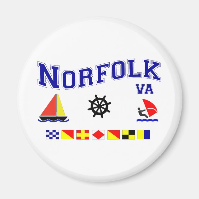 Norfolk VA Signal Flags Magnet (Front)