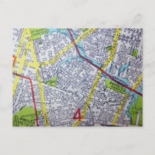 Norfolk, VA Vintage Map Postcard