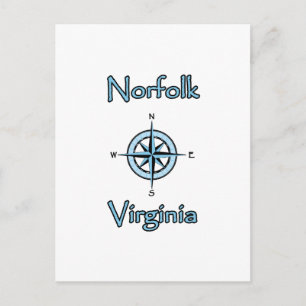 Norfolk Virginia Compass Rose Logo Postcard