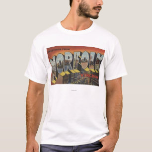 Norfolk, Virginia - Large Letter Scenes T-Shirt