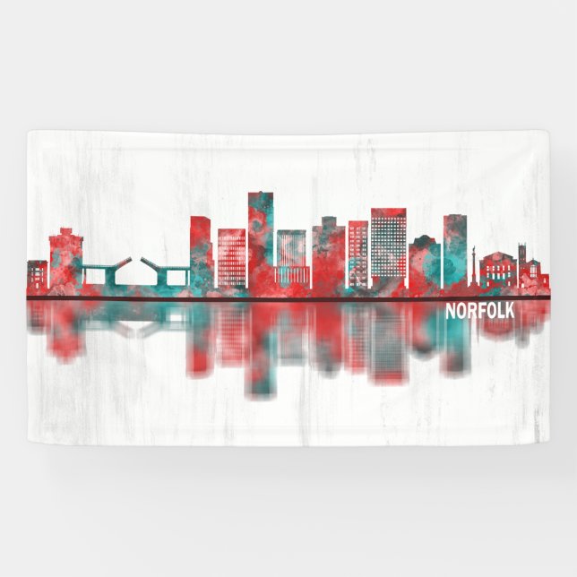 Norfolk Virginia Skyline Banner (Horizontal)