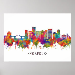 Norfolk Virginia Skyline Poster