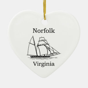 Norfolk Virginia Tall Ships Logo Ceramic Ornament